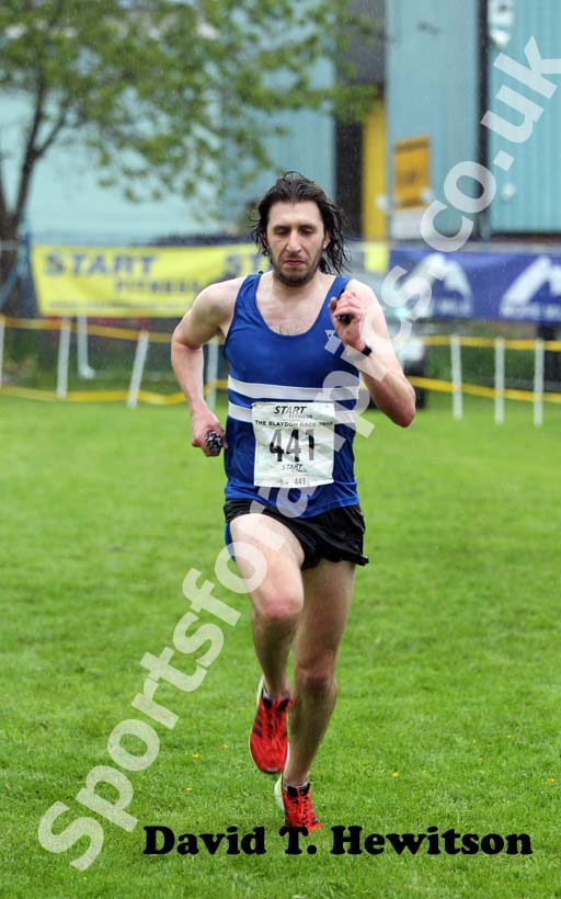 Ian Harding (Morpeth Harriers) finishing the 2012 Blaydon Races on June 9th.